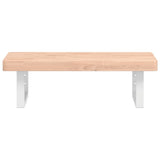 Basin Shelf Wall Mounted Steel and Solid Wood Beech 3302360
