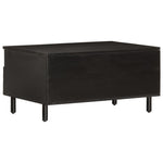 ZNTS Coffee Table Black 80x54x40 cm Solid Wood Mango 356832