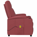 Massage Chair Wine Red Faux Leather 321315