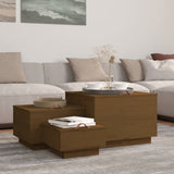 Storage Boxes with Lids 3 pcs Honey Brown Solid Wood Pine 818248