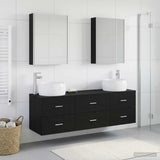 Bathroom Furniture Set 5 pcs Black Oak 3407008