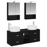 Bathroom Furniture Set 5 pcs Black Oak 3407080