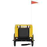 Pet Bike Trailer Yellow and Black Oxford Fabric and Iron 94008