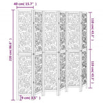 Room Divider 6 Panels White Solid Wood Paulownia 358748