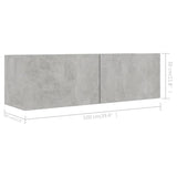 4 Piece TV Cabinet Set Concrete Grey Engineered Wood 3079131