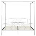 ZNTS Bed Frame without Mattress with Canopy White 180x200 cm Super King Metal 284431