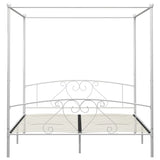 ZNTS Bed Frame without Mattress with Canopy White 180x200 cm Super King Metal 284431