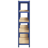 5-Layer Storage Shelves 2 pcs Blue Steel&Engineered Wood 3307605