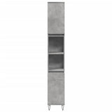 Bathroom Cabinet Concrete Grey 30x30x190 cm Engineered Wood 857198