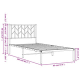 Metal Bed Frame without Mattress with Headboard Black 90x200cm 374430