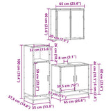 3 Piece Bathroom Furniture Set Sonoma Oak Engineered Wood 3300946