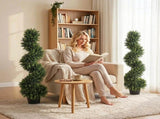 Decorative Artificial Plants Set of 2, UV Resistant Fake Plants in Pot for Indoor Outdoor Decor, 120 T3398P552680