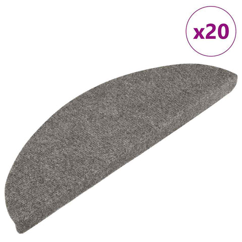 ZNTS Stair Mats Self-adhesive 20 pcs Grey 65x22.5x3.5 cm 3365911