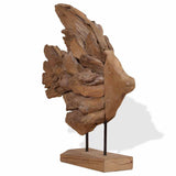 ZNTS Fish Sculpture Teak 40x12x57 cm 244565