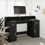 Desk with LED Lights Black 140x55x91 cm Engineered Wood 3309421