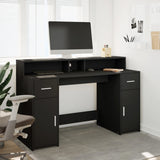 Desk with LED Lights Black 140x55x91 cm Engineered Wood 3309421