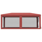 Party Tent with 6 Mesh Sidewalls Red 3x6 m HDPE 319240