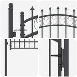 Fence Gate with Spikes EMMEN 170 x 100 cm Powder-coated steel 42008990