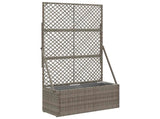 Garden Planter with Trellis Grey 70 x 30 x 135 cm Poly Rattan 42026883