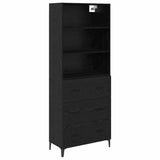 Highboard Black Oak 69.5 x 34 x 180 cm Engineered Wood 3416191