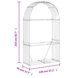 Log Holder Silver 120x45x210 cm Galvanised Steel 364592