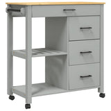 Kitchen Trolley MONZA 84x40x88.5 cm Solid Wood Pine 376116
