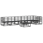 Garden Sofa Set with Cushion Black Aluminium 3378869