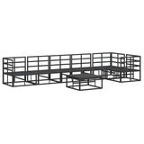 Garden Sofa Set with Cushion Black Aluminium 3378869