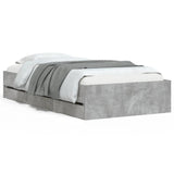 Bed Frame with Drawers without Mattress Concrete Grey 75x190 cm Small Single 3207332