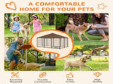 Outdoor Dog Kennel Puppy Play Pen with Canopy Garden Playpen Fence Crate Enclosure Cage Rotating T3398P376414