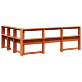 Bookcase Headboard L-Shaped Wax Brown 140 cm Solid Wood Pine 859282