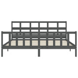 Bed Frame without Mattress Grey 200x200 cm Solid Wood Pine 3193033