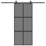 Sliding Door with Hardware Set Black 90x205 cm Tempered Glass 3375967