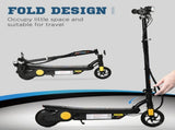 Foldable Electric Scooter, with LED Headlight, for Ages 7-14 Years - Black T3398P347578