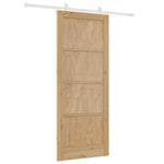 Sliding Door Manual White 86 x 211 cm Solid pine wood and steel 3333568