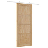 Sliding Door Manual White 86 x 211 cm Solid pine wood and steel 3333568