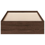 Bed Frame with Drawers without Mattress Brown Oak 90x200 cm 3280684