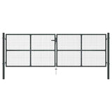 Mesh Garden Gate Galvanised Steel 400x125 cm Grey 145778