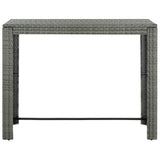Garden Bar Table Grey 140.5x60.5x110.5 cm Poly Rattan 45878