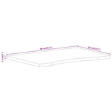 Desk Top with Curve 90x50x2.5 cm Solid Wood Rough Mango 370178