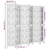 Room Divider 6 Panels Brown Solid Wood Paulownia 358875
