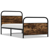 Bed Frame Without Mattress 90x190 cm Single Smoked Oak Engineered Wood 4100219