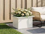 Garden Planter with LED White 30 x 40 x 30 cm Steel 8008072