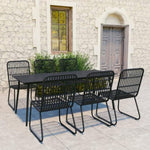 ZNTS 7 Piece Outdoor Dining Set Poly Rattan and Glass 3060247