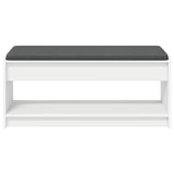 Hall Bench White 103 x 38 x 45 cm Engineered Wood and Fabric 891584