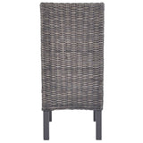 Dining Chairs 6 pcs Brown Kubu Rattan and Mango Wood 275468