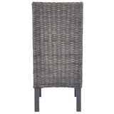 Dining Chairs 6 pcs Brown Kubu Rattan and Mango Wood 275468