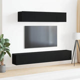 TV Cabinet Set 4 pcs Black oak 100 x 30 x 30 cm Engineered wood 3333057