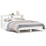 Bed Frame without Mattress White 140x190 cm Solid Wood Pine 3306160