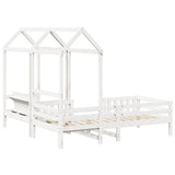 Bed and Bench Set with Roof without Mattress White 80x200 cm 3282178